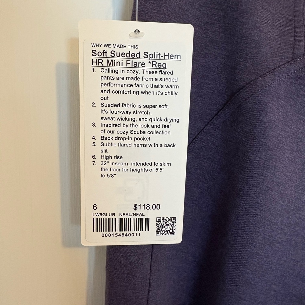 lululemon Softy Suedey Split-Hem High-Rise Mini-Flare Pant in Nightfall size 6 - Picture 13 of 13